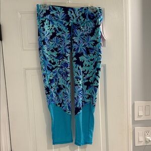 Lilly Pulitzer Leggings in Blue and Aqua Floral